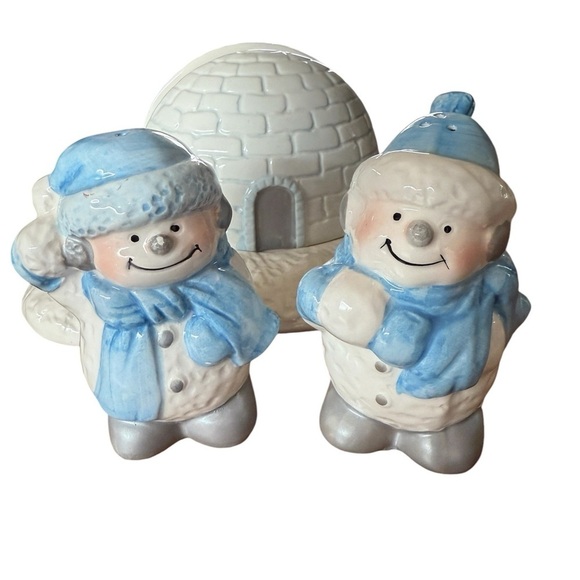 Christmas Around the World Snowman Napkin Salt Pepper Shaker Set House Of Lloyd - Picture 4 of 9